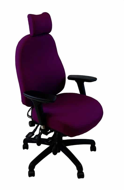 Uni57 Task Chair shown with memory foam seat, adjustable arms and headrest HR2