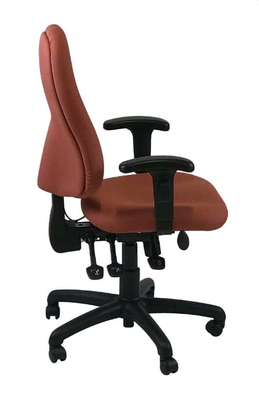 Uni57 Task Chair side view of chair with adjustable arms