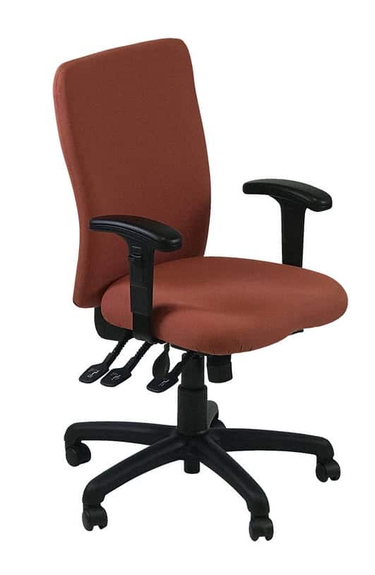 Uni67 Task Chair with adjustable arms and a black nylon 5 star base