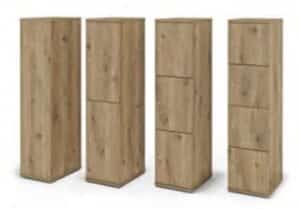 Universal Lockers single tier lockers with 1, 2 3 or 4 doors - supplied with 1 adjustable shelf per compartment PL1, PL2, PL3 and PL4