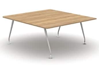 Vega Conference Tables starter module table with oak top and silver frame
