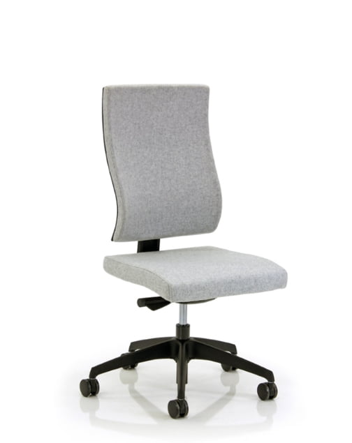 Vibe Lite Chair medium height with no arms and black 5 star base on castors VIB 25
