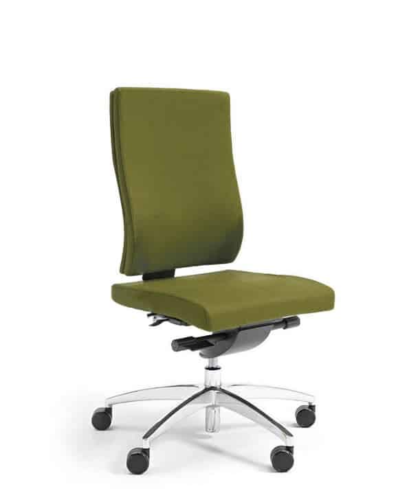 Vibe Upholstered Back Chair medium back task chair with no arms and polished 5 star base on castors VIB 7