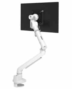 Viewgo Pro Monitor Arm 48.620 in white shown with a monitor attached