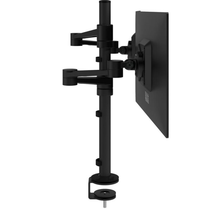 Viewlite Dual Monitor Arm profile view of dual arm in black 58.143
