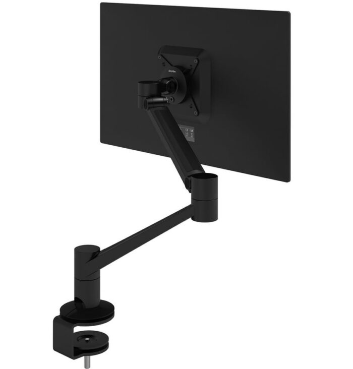 Viewlite Plus Monitor Arm rear view of black arm with mounted screen 58.623