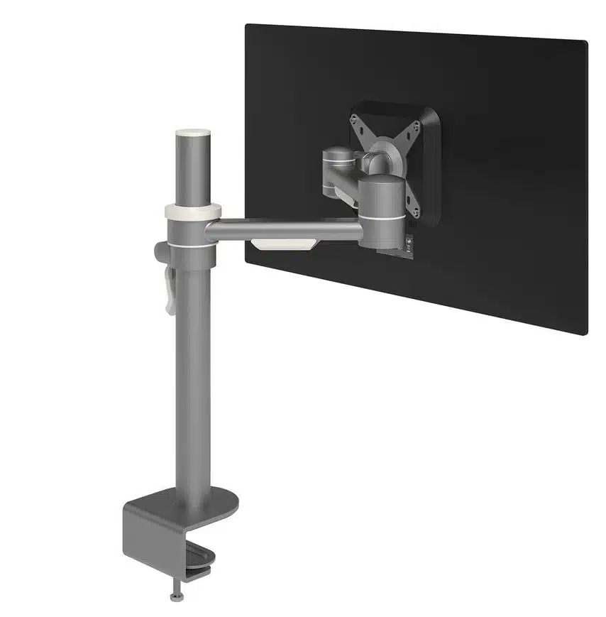 Viewmate Monitor Arm - desk 662, in silver shown with mounted screen 52.662