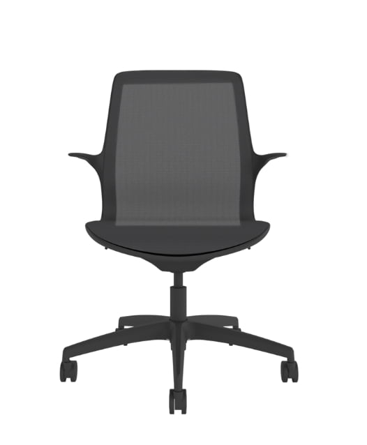 Vizion Mesh Chair with black mesh one piece seat, black frame and base VZ100
