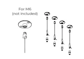 Volo Acoustic Panels ceiling plate fixing kit for chrome plated frame