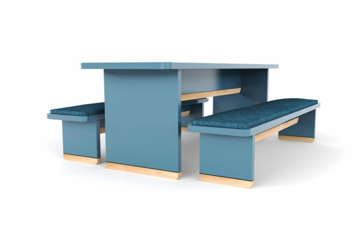 Wyvis Bench Table & Seating In Blue Laminate