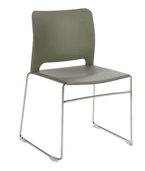 Xpresso Curve Meeting Chair with green shell and chrome frame