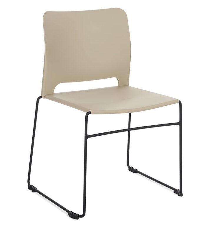 Xpresso Curve Meeting Chair with sandstone polypropylene seat and back and black frame
