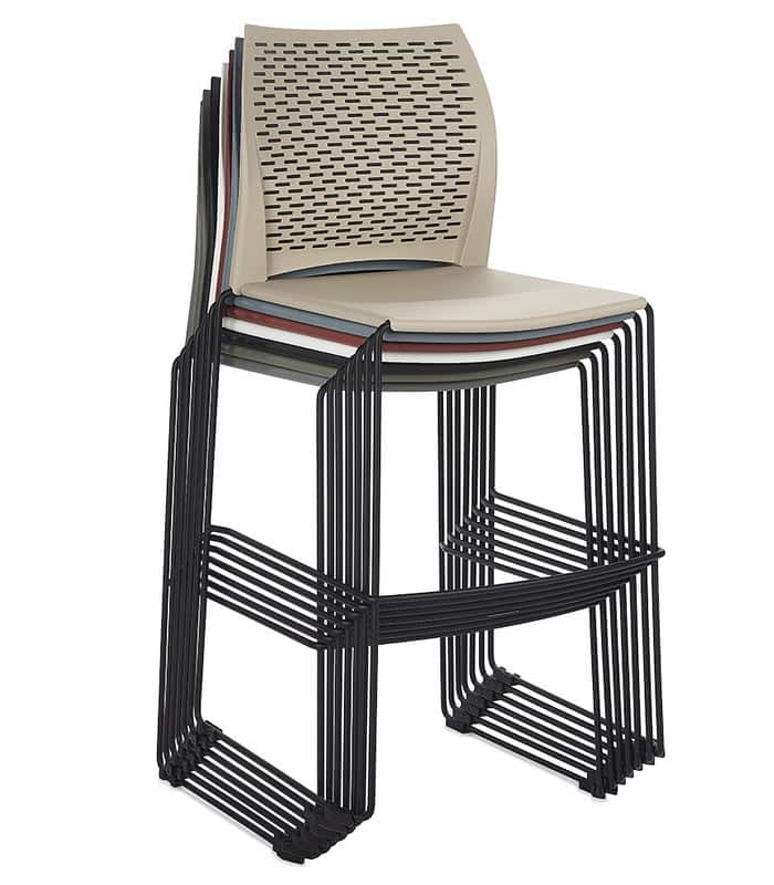 Xpresso High Chair group of stacked perforated back chairs