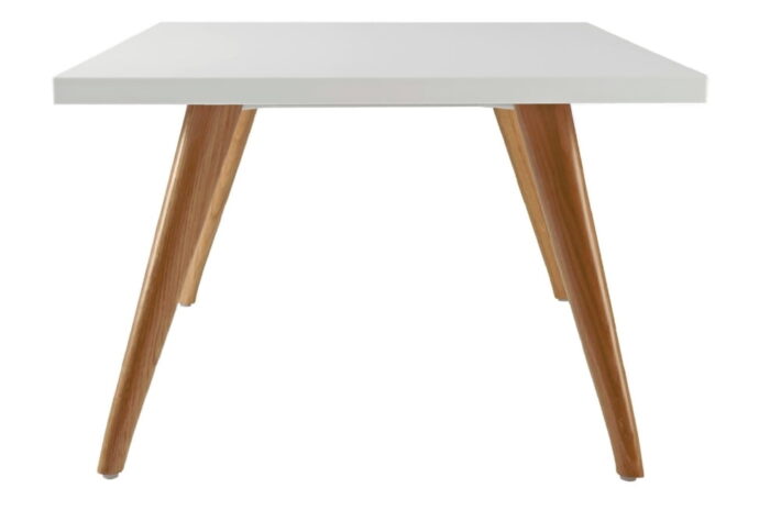 Yak Coffee Table square table with white top and natural oak legs