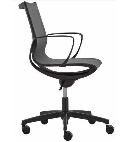 Zero G Work Chair with a black base and black mesh seat