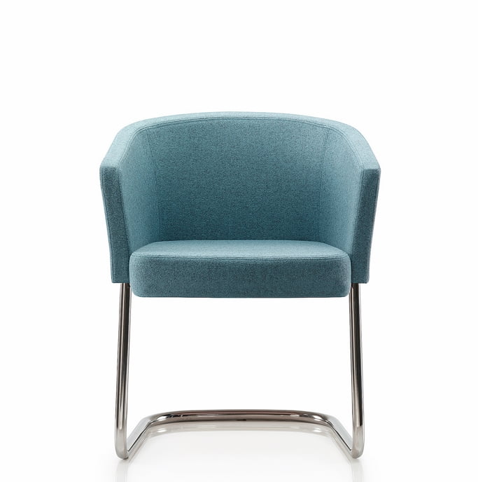 Zone Breakout Chair with upholstered seat and silver cantilever frame ZN15P