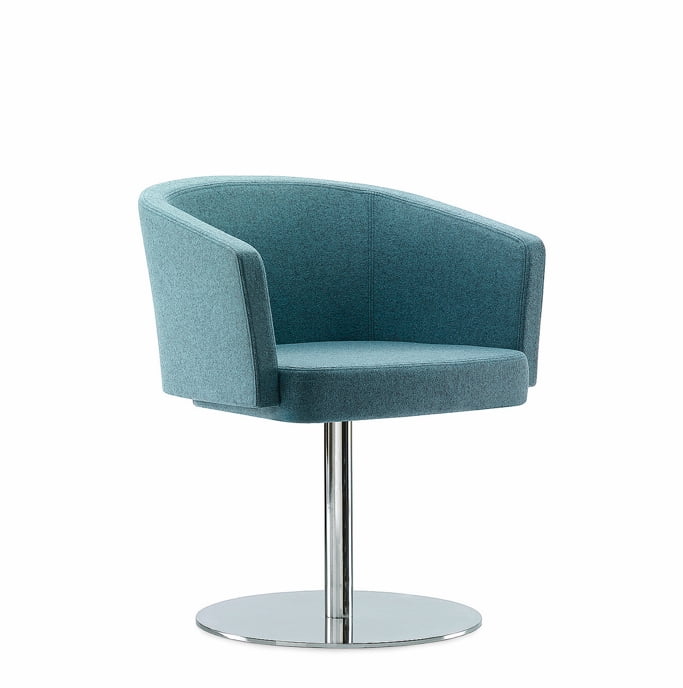 Zone Breakout Chair with upholstered seat, chrome swivel pedestal base ZN13C