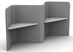 Zone Desking three person zig zag desk with 742mm deep tops TXZ3X-117430