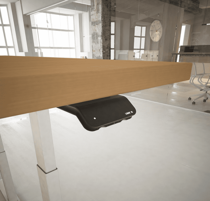 Aerial Height Adjustable Desk showing height control unit