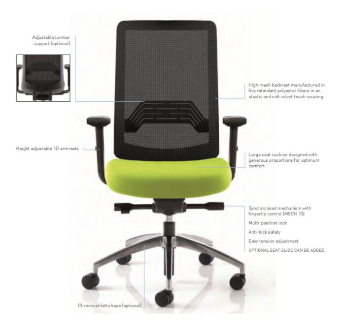 Affiniti Mesh Task Chair list of features