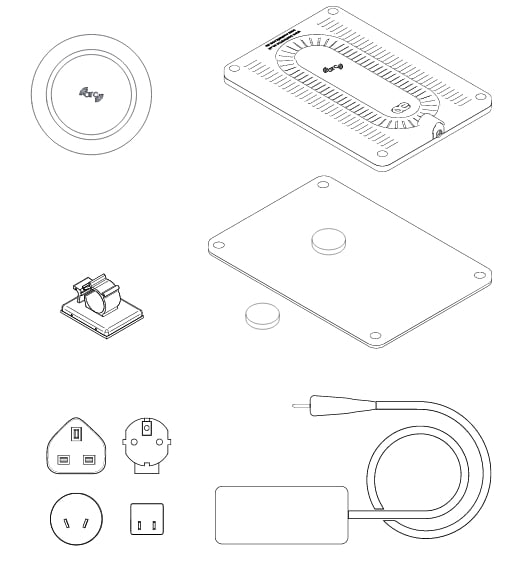 arc-H LD Sub-Surface Wireless Charger - box components