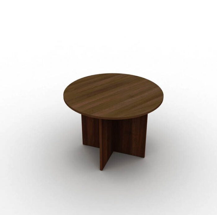Arrow Meeting Table With Round Top In Walnut