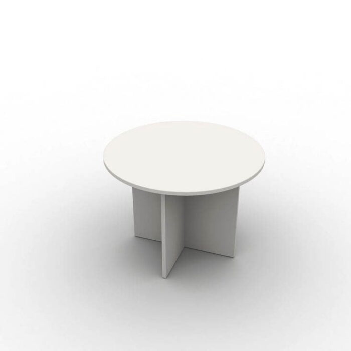 Arrow Meeting Table With Round Top In White