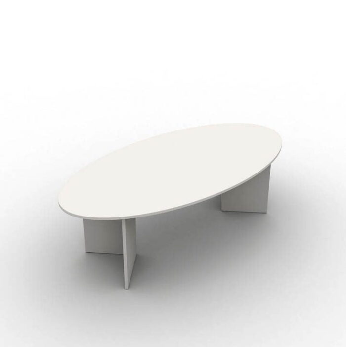 Arrow Meeting Table With Oval Top In White