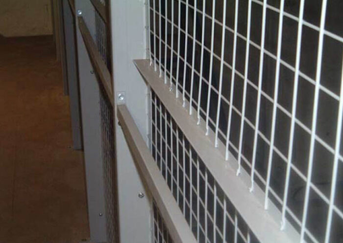 Custom security cage showing close-up of wire mesh detail