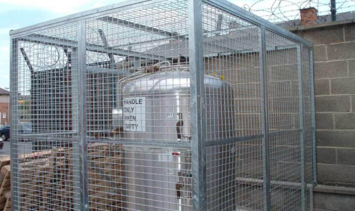 Custom security cage preventing access to equipment