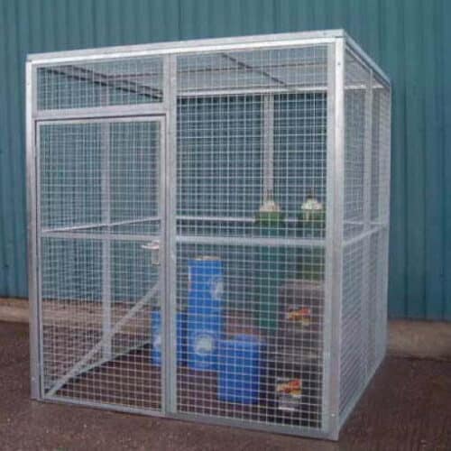 Bespoke security cage for external storage of gas canisters