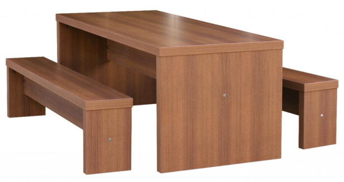 Block Breakout Table and Bench shown in cherry