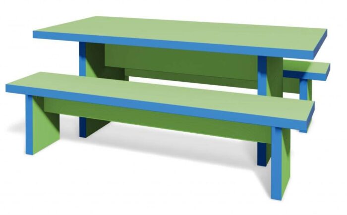 Block Classic Raw Bench in green with blue edging
