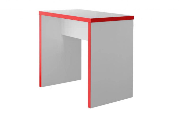Block Poseur Breakout Bench in white with red lipping