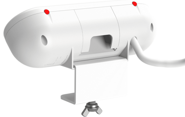 Capsule Power Module In White Showing Rear View With Clamp Mount