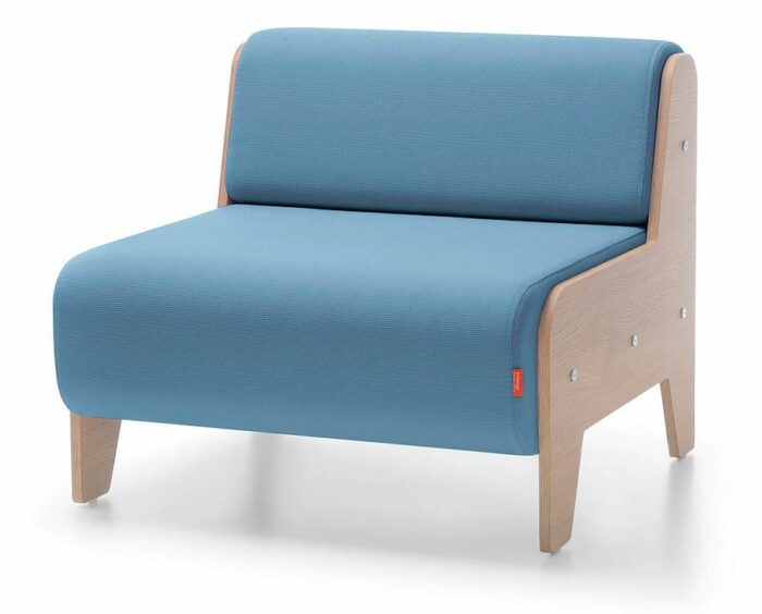 Chillout Soft Seating low back single seater with blue upholstery