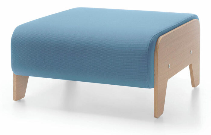 Chillout Soft Seating pouffe with blue upholstery
