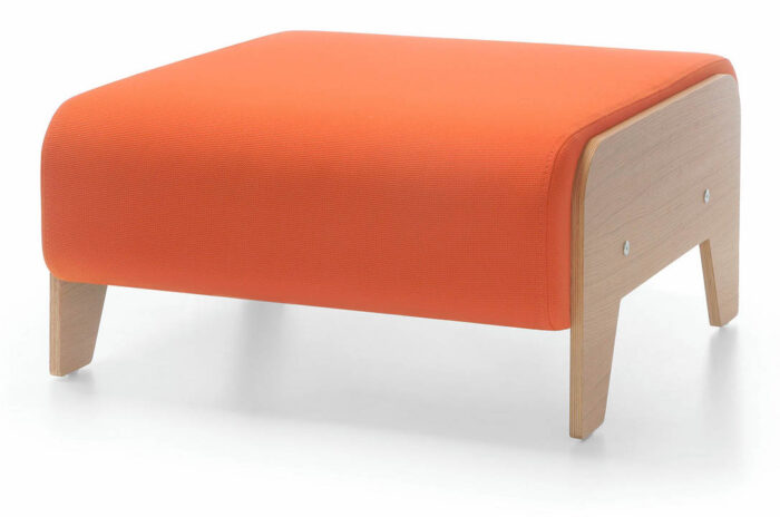 Chillout Soft Seating pouffe with orange upholstery