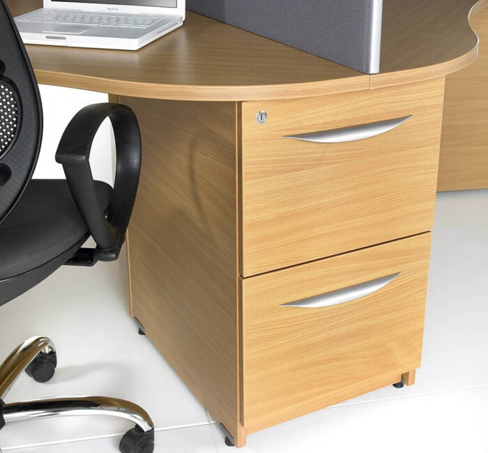 Circular Call Centre Desks Support Pedestal With Two Drawers