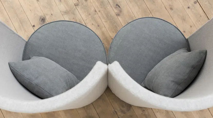 Cocoon Soft Seating - Two High Back Units Overhead View