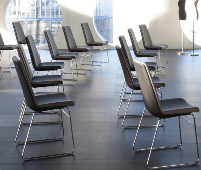 Confer Stacking Conference Chair shown in rows