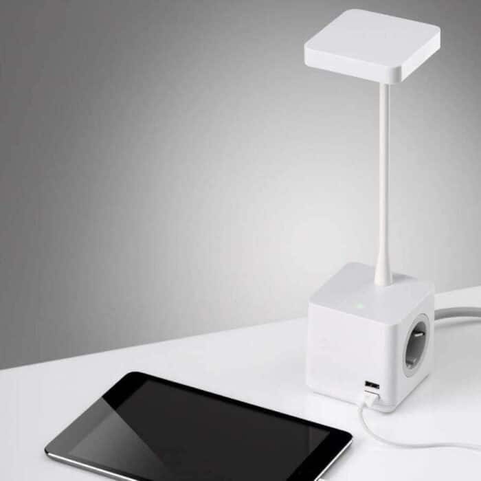 Cubert Desk Lamp charging an iPad