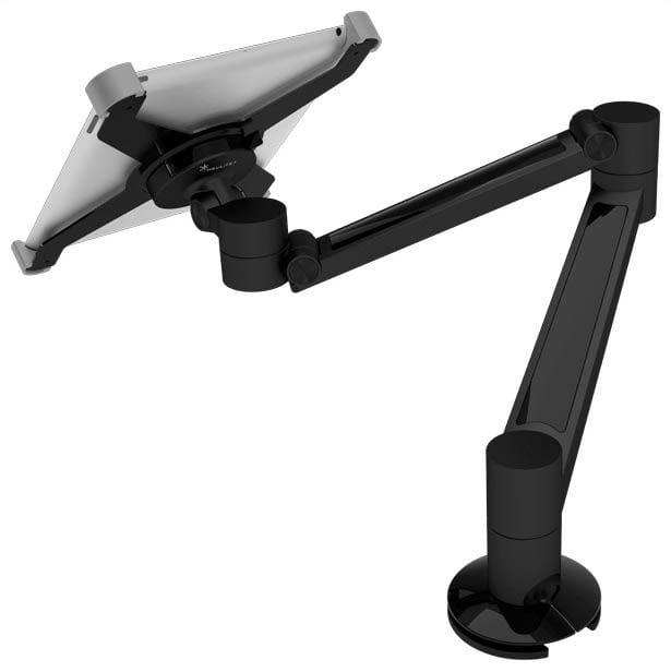 Dataflex 58.033 ViewLite iPad Holder mounted on a monitor arm