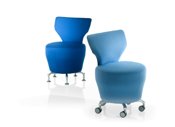 Dean Chairs - Group of two chairs in blue fabric