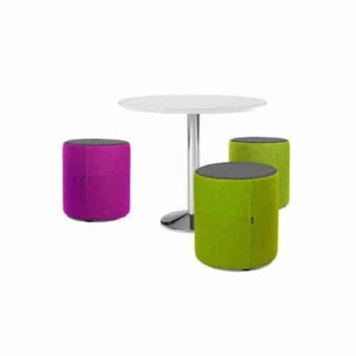 Three Drum Stools around a meeting table