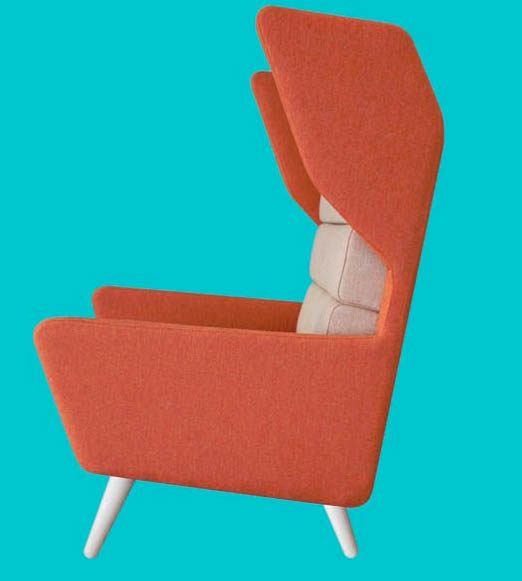 Douglas High Back Chair with two tone upholstery - side view