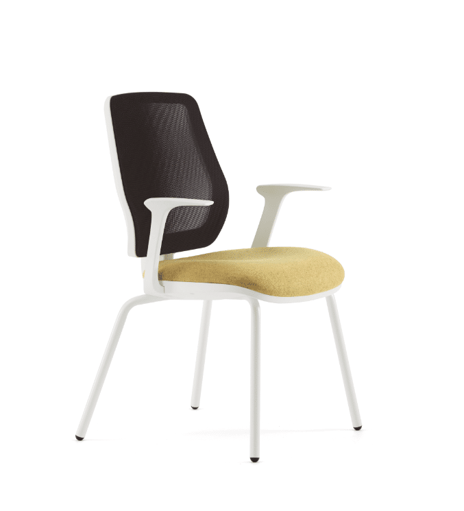 Eclipse Meshback Chair - Visitor Chair With White Frame