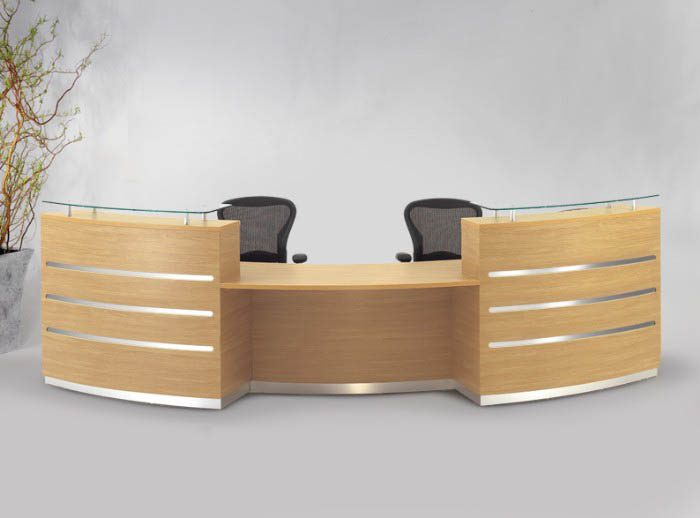 Eclypse Reception Desk In Woodgrain Laminate