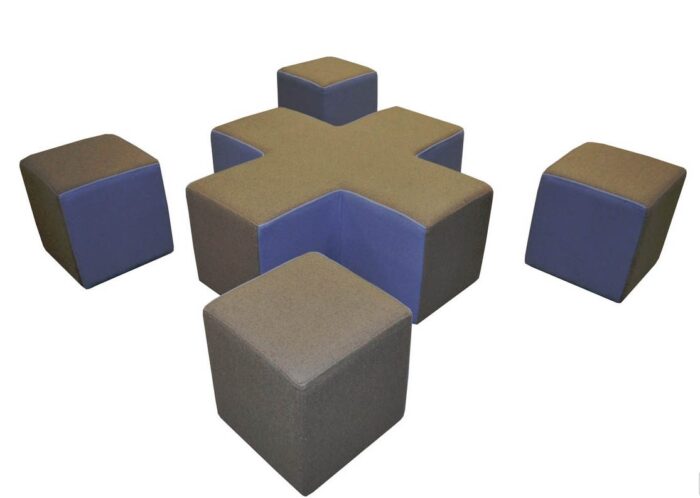 Edam Modular Seating with X Unit and Cube Stools