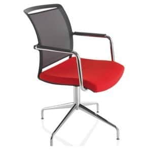 Eternity Mesh Back Chair with arms, upholstered seat, mesh back and a chrome 4 star swivel base ETFS